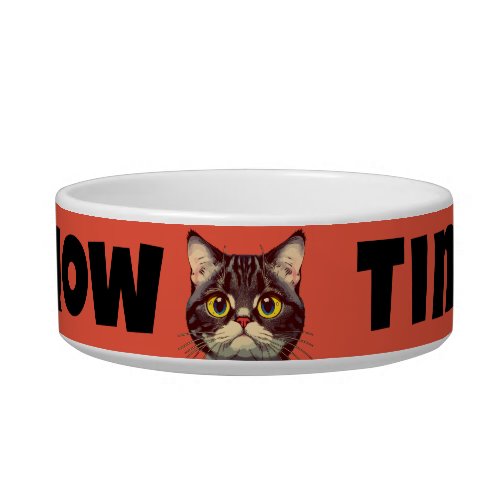 Chow Time Cat Bowl Custom Cat Bowl Cat Food Bowl