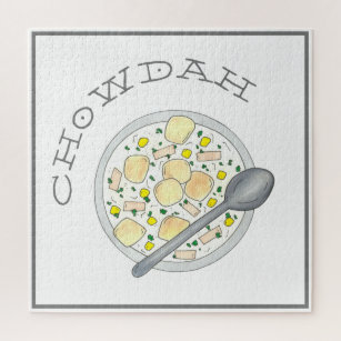 Chowdah Boston New England Clam Chowder Soup Bowl Jigsaw Puzzle