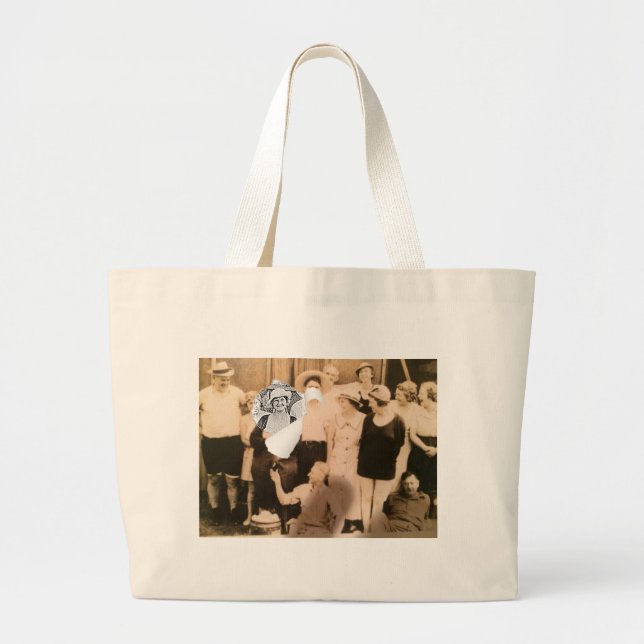 Chowdah Headz Large Tote Bag (Front)