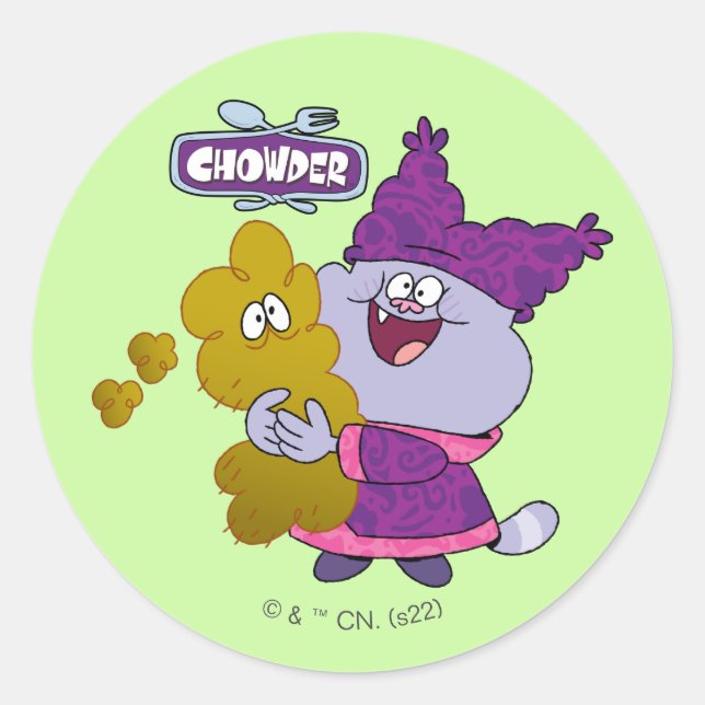 Chowder and Kimchi Classic Round Sticker (Front)