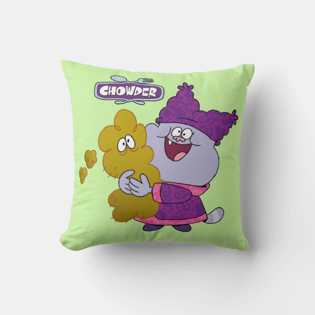 Chowder and Kimchi Throw Pillow (Front)