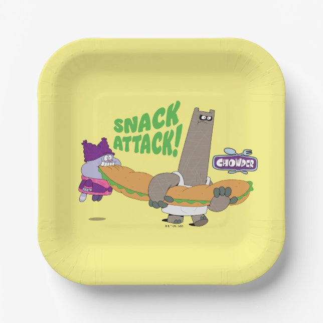 Chowder and Shnitzel Paper Plates (Front)
