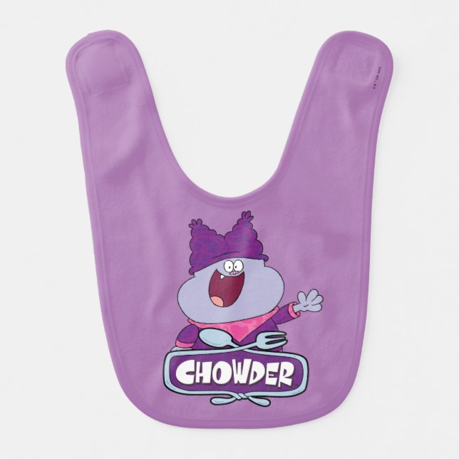 Chowder Waving Baby Bib (Front)