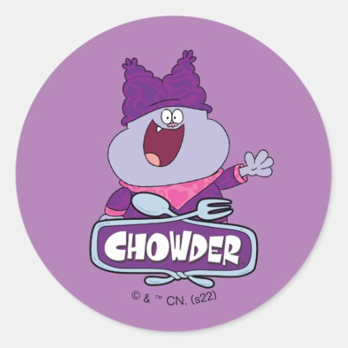 Chowder Waving Classic Round Sticker