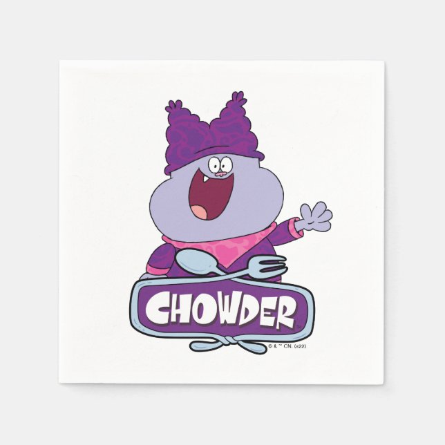 Chowder Waving Napkins (Front)
