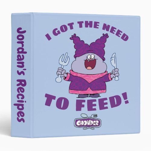 Chowder With Fork and Knife 3 Ring Binder