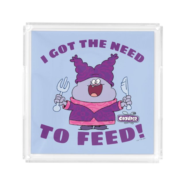 Chowder With Fork and Knife Acrylic Tray (Front)