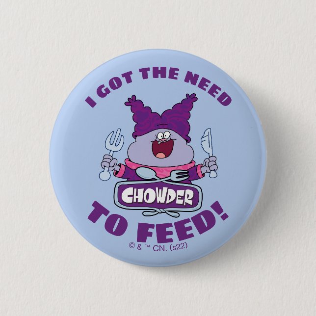 Chowder With Fork and Knife Button (Front)