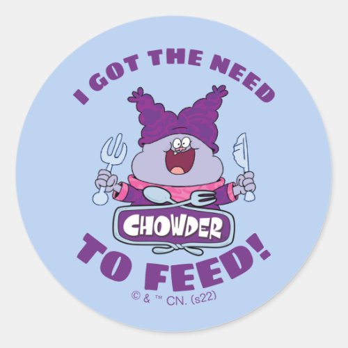 Chowder With Fork and Knife Classic Round Sticker