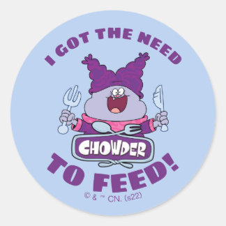 Chowder With Fork and Knife Classic Round Sticker