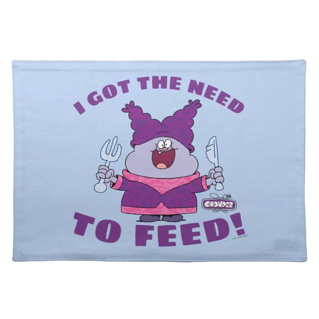 Chowder With Fork and Knife Cloth Placemat (Front)