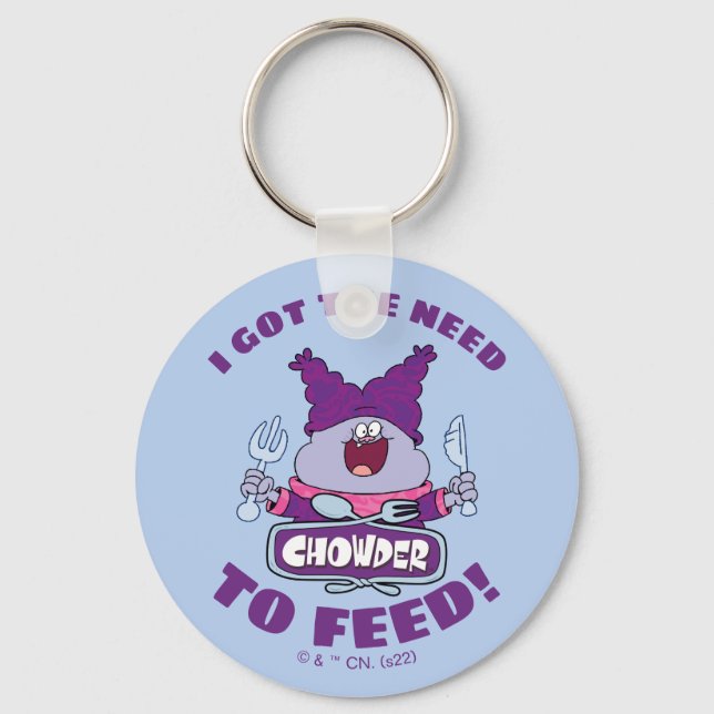 Chowder With Fork and Knife Keychain (Front)