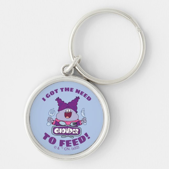 Chowder With Fork and Knife Keychain (Front)