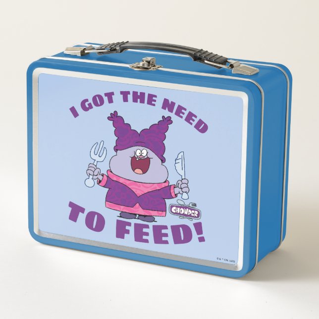 Chowder With Fork and Knife Metal Lunch Box (Front)