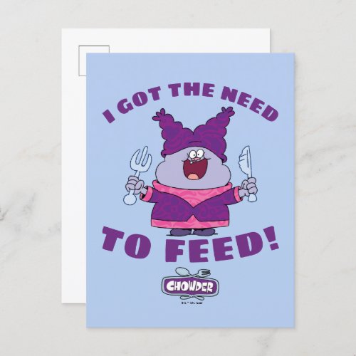 Chowder With Fork and Knife Postcard