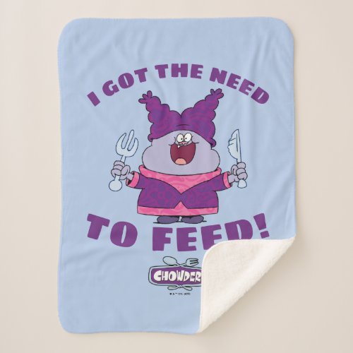 Chowder With Fork and Knife Sherpa Blanket