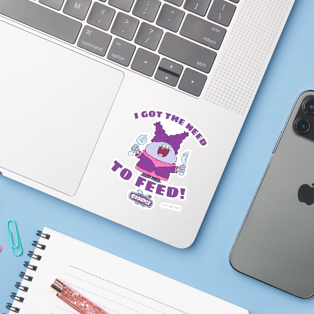 Chowder With Fork and Knife Sticker (Laptop w/ iPhone)