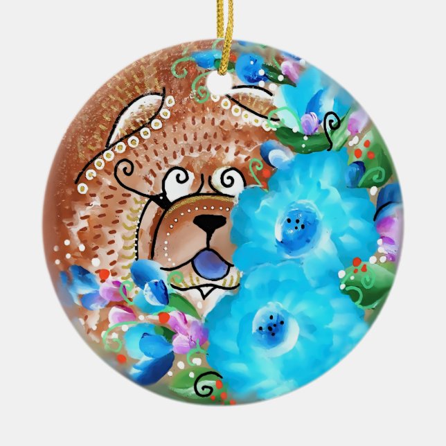 CHOWLIDAY IN KAUAI CERAMIC ORNAMENT (Front)