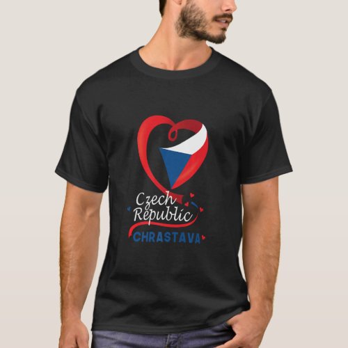 Chrastava Czech Republic Heart Flag Lion Coat Of A T_Shirt
