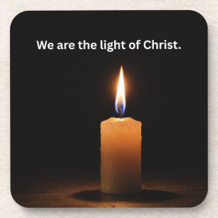 Chriatian encouragement flame of faith. beverage coaster