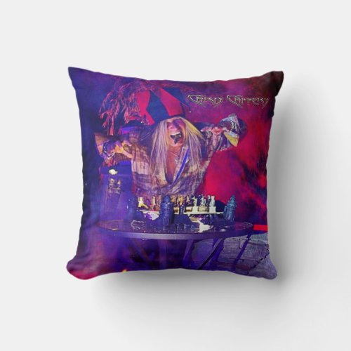 Chris Caffery Jester with Chessboard Throw Pillow