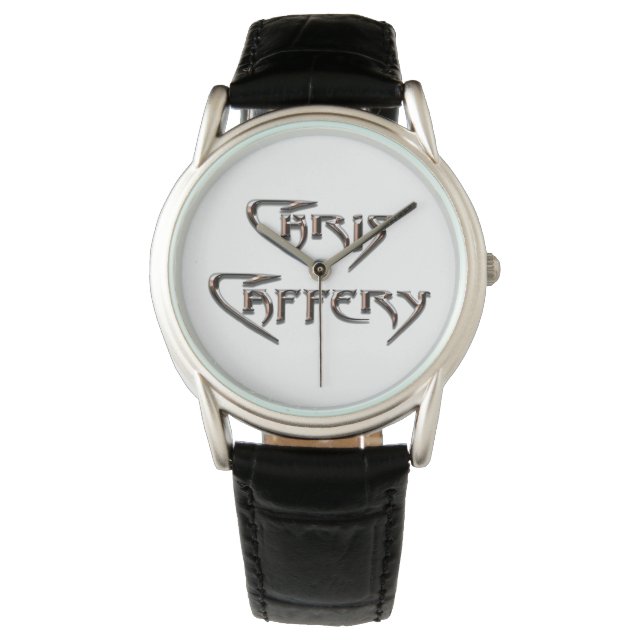 Chris Caffery Watch (white 2 lines) (Front)