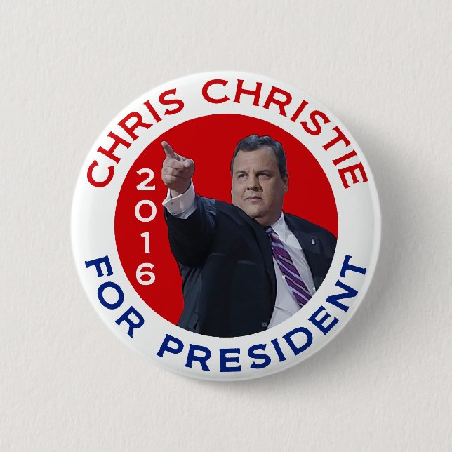 Chris Christie For President 2016 Button (Front)