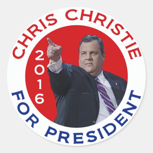 Chris Christie For President 2016 Classic Round Sticker