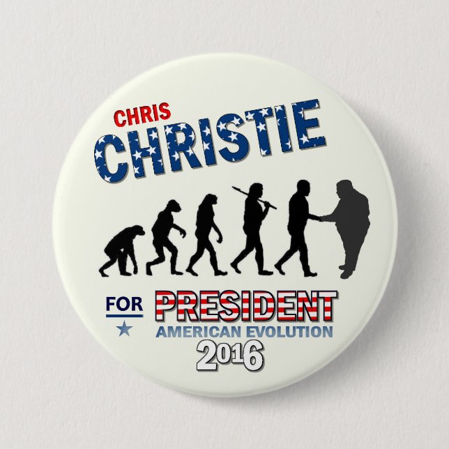 Chris Christie for President 2016 Pinback Button (Front)