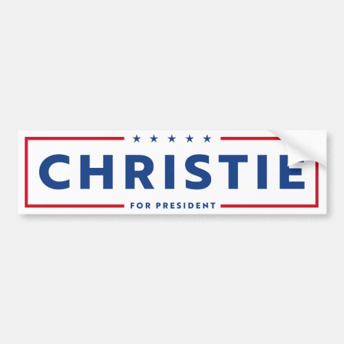 CHRIS CHRISTIE FOR PRESIDENT BUMPER STICKER