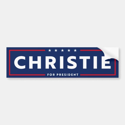 CHRIS CHRISTIE FOR PRESIDENT BUMPER STICKER