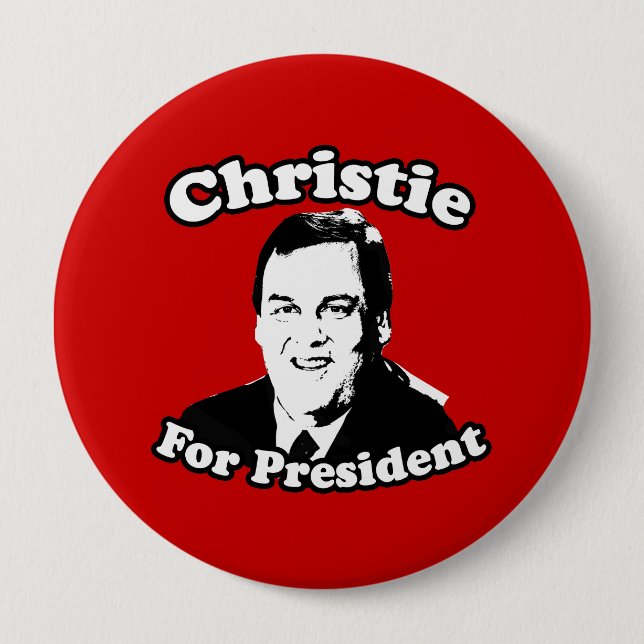 CHRIS CHRISTIE FOR PRESIDENT PINBACK BUTTON (Front)