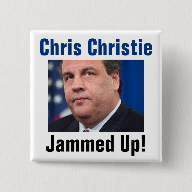 Chris Christie - Jammed Up! Pinback Button (Front)