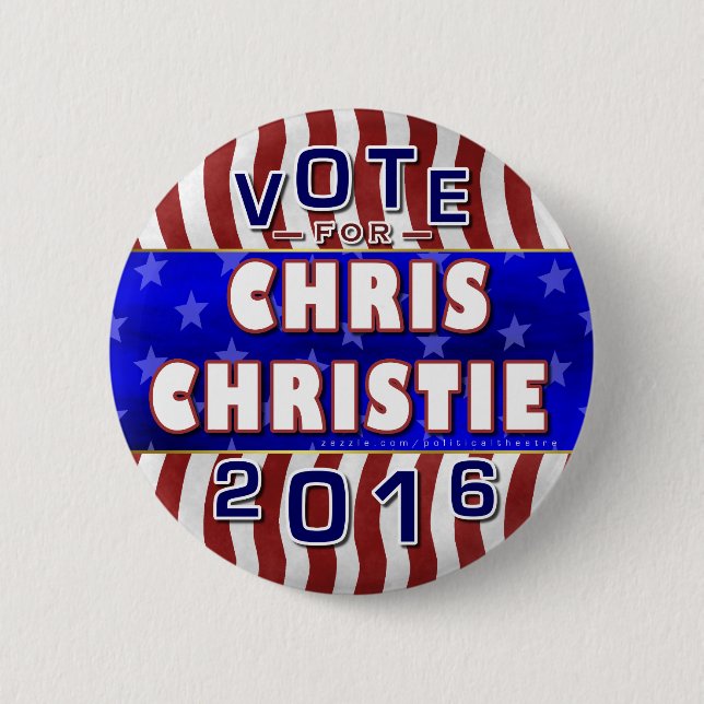Chris Christie President 2016 Election Republican Button (Front)