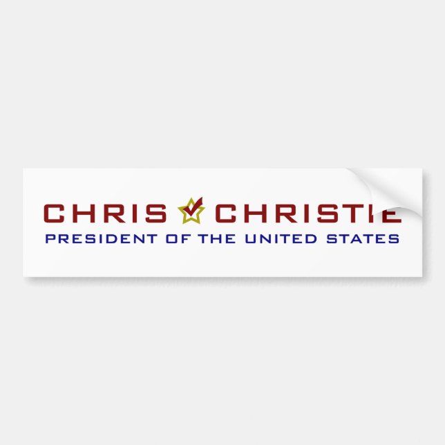 Chris Christie President USA V2 Bumper Sticker (Front)