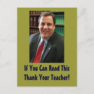 Chris Christie Thank Your Teacher Postcard