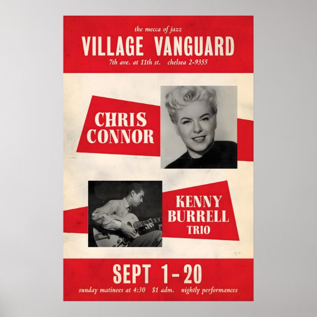 Chris Connor - Kenny Burrell jazz poster - In (Front)