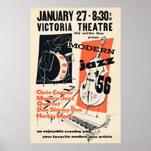 Chris Connor - MJQ - Don Shirley - Herbie Mann Poster (Front)
