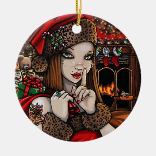 Chris Happy Holidays Traditional Christmas  Ceramic Ornament