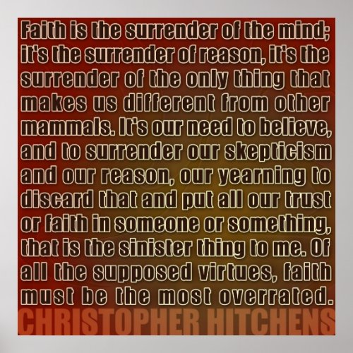 Chris Hitchens Surrender of Reason Reds Poster