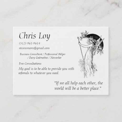 Customizable Chris Loy Fairy Godmother Business Card