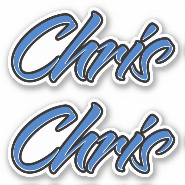 Chris Name blue Sticker Sticker Sticker (Front)