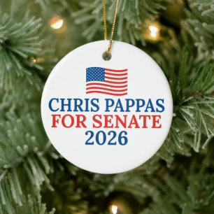 Chris Pappas for Senate 2026 Election Christmas Ceramic Ornament