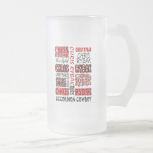Chris Rybak over over logo Red black Frosted Glass Beer Mug
