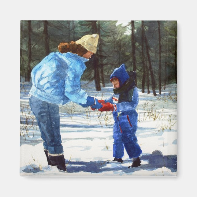 Chris & Sean in the snow Magnet (Front)