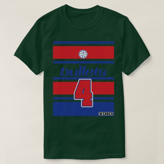 Chris Webber Retro Style Bullets Throwback Jersey T-Shirt (Design Front)