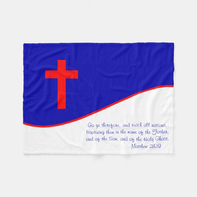 Chrisitan Flag Inspired Fleece Blanket (Front (Horizontal))