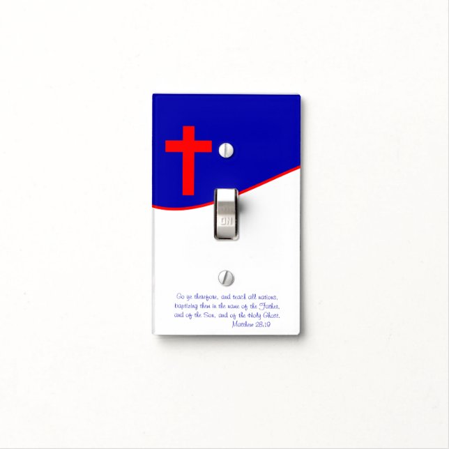 Chrisitan Flag Inspired Light Switch Cover (In Situ)