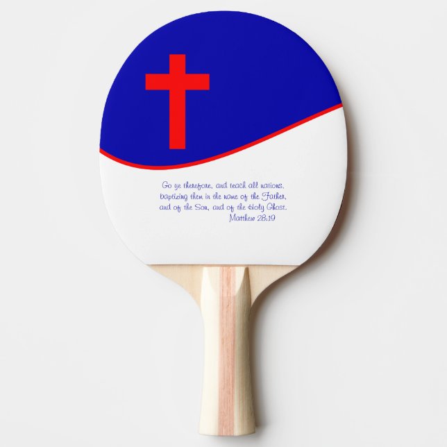 Chrisitan Flag Inspired Ping-Pong Paddle (Front)