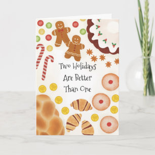 Chrismakkuh Christmas Hanukkah Funny Cute Letterpress Thank You Card